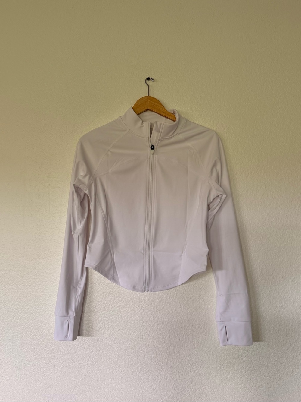 White Cropped Zip-Up Jacket